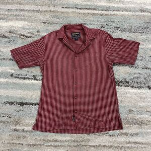 Woolrich Men 6659 Pocket Shirt Medium Red Short Sleeve Button Down Mini Plaid